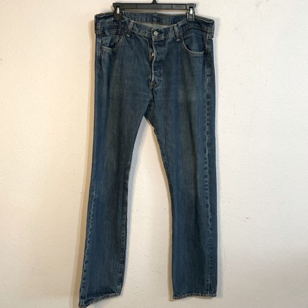 501 Levi’s Strauss Men Button Fly Straight Leg Denim Jeans Size 36X34